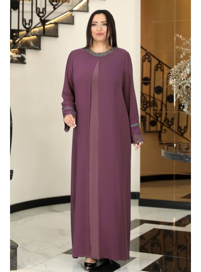 Sultan Tesettür Abiye Elbise - Lavanta